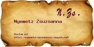 Nyemetz Zsuzsanna névjegykártya